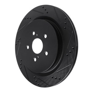 Lexus RX350 Brake Rotor (1) - Rear Right - R1 Concepts - Drilled & Slotted - Black - `16-`22